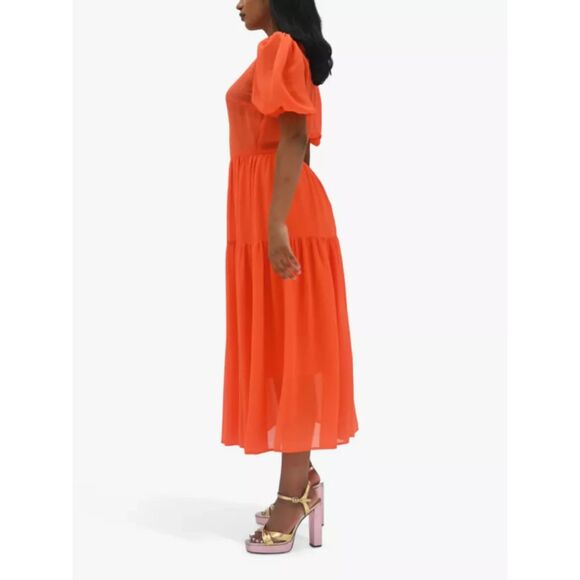 Never Fully Dressed Orange Midi Dress - Picture 2 of 7